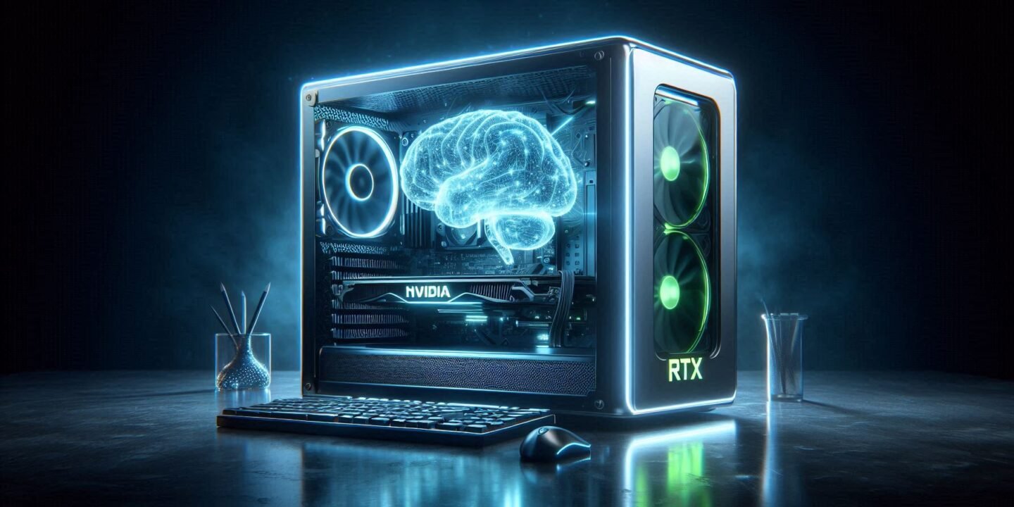 Private AI assistant running on a powerful local PC setup with GPU visible