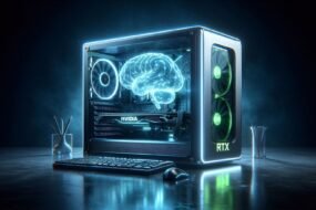 Private AI assistant running on a powerful local PC setup with GPU visible