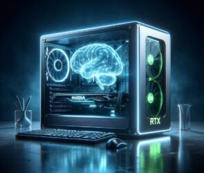 Private AI assistant running on a powerful local PC setup with GPU visible