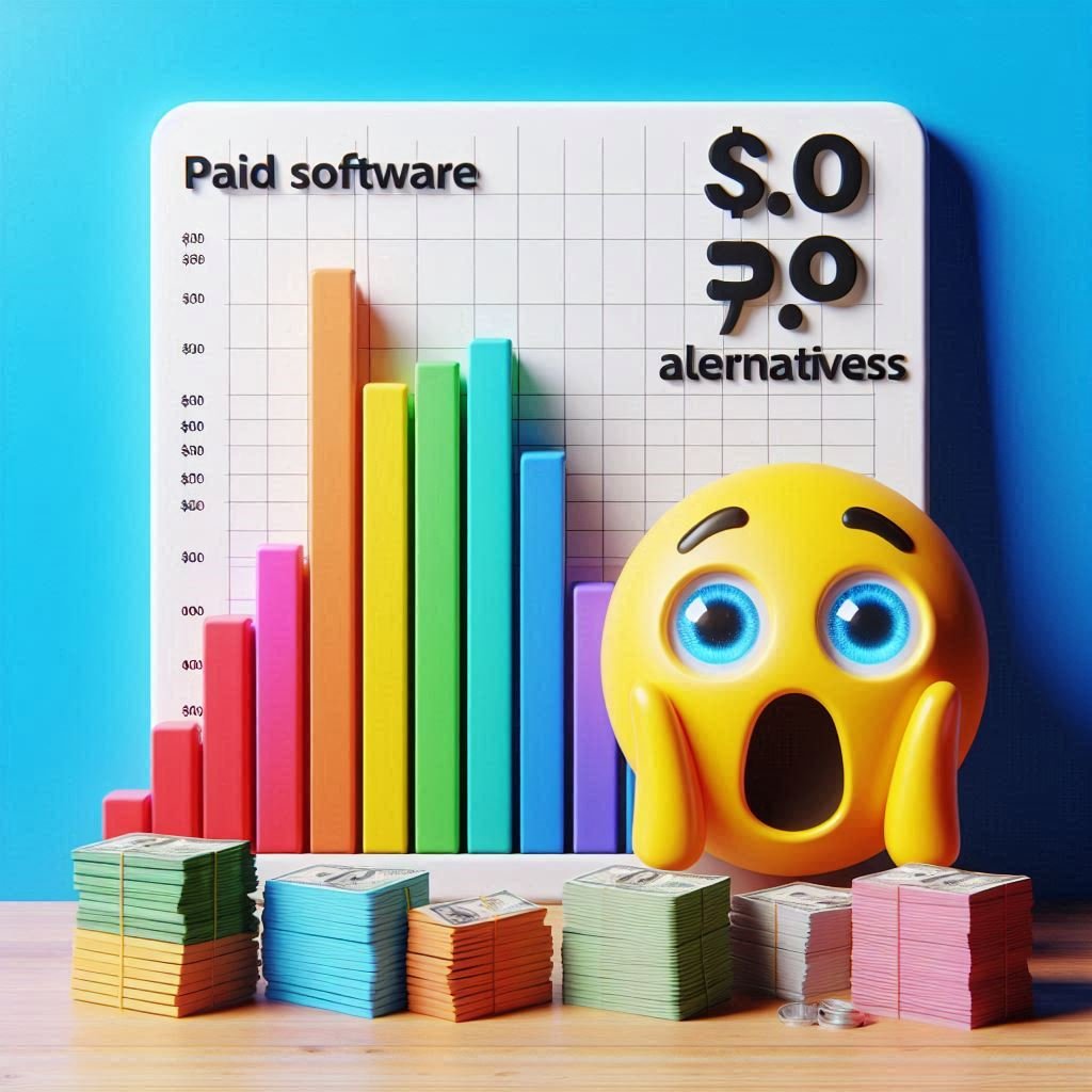 Cost comparison chart paid software monthly fees vs free AI alternatives savings
